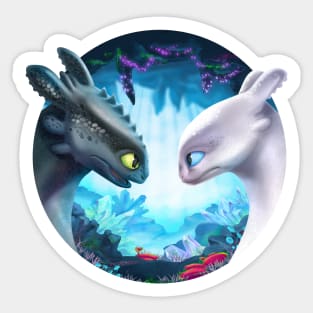 Toothless and Light Fury (How to Train Your Dragon 3) Sticker